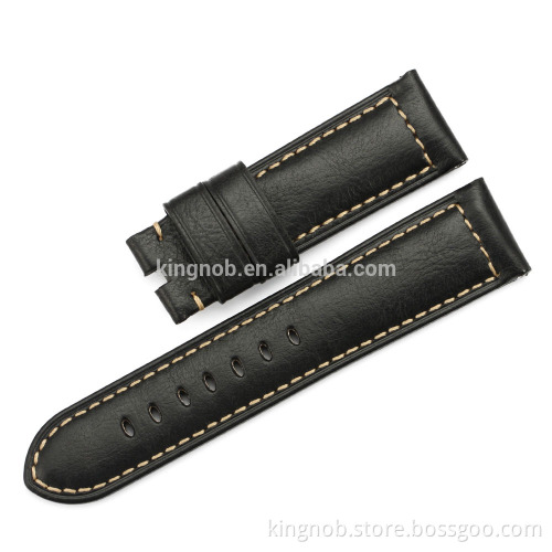 24mm Handmade calf leather wrist watch straps genuine calf leather watchband supplier for panerai watch strap